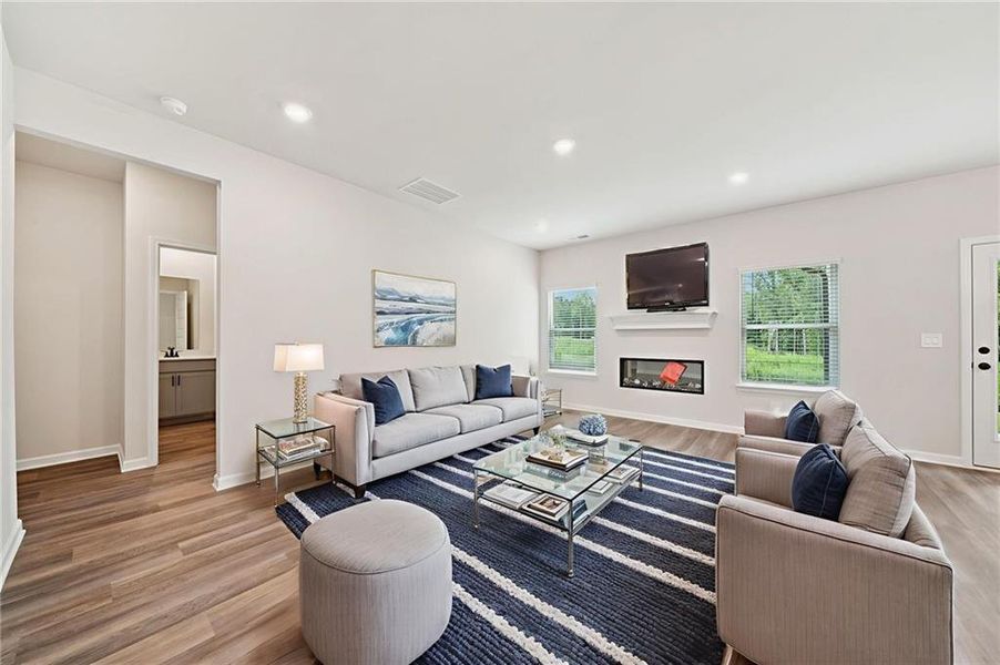 Furnished interior view inside a new home in Vines at Mill Creek - Estate Series, Braselton (Image 9).