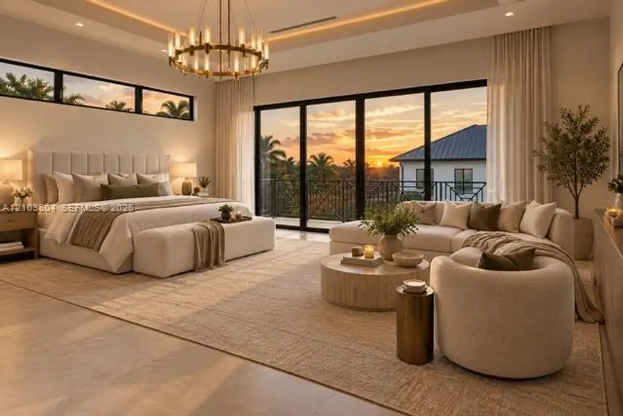 Furnished interior view inside a new home in , Miami (Image 13).