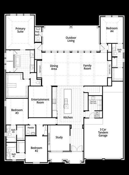 2D floor plan layout for the Barletta by Highland Homes in Parten: 85ft. lots, Austin, TX (Image 5). 2D floor plan layout for the Barletta by Highland Homes in Parten: 85ft. lots, Austin, TX (Image 5).