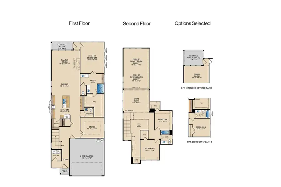2D floor plan layout of this home in Elevon, Lavon, TX (Image 2).