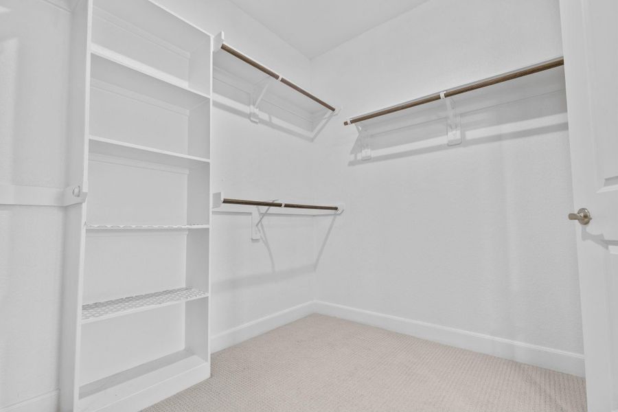 Walk in closet in primary Walk in closet in primary