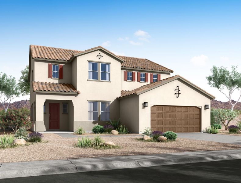 Representative exterior photo of a completed home built from the Sycamore by William Ryan Homes in Silver Cross, San Tan Valley, AZ (Image 6). Representative exterior photo of a completed home built from the Sycamore by William Ryan Homes in Silver Cross, San Tan Valley, AZ (Image 6).