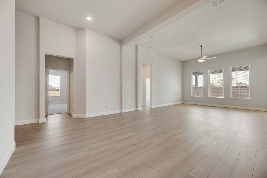 Representative unfurnished interior of a home built from the Fairhaven by Pacesetter Homes in Clearview Ranch, Royse City (Image 21). Representative unfurnished interior of a home built from the Fairhaven by Pacesetter Homes in Clearview Ranch, Royse City (Image 21).