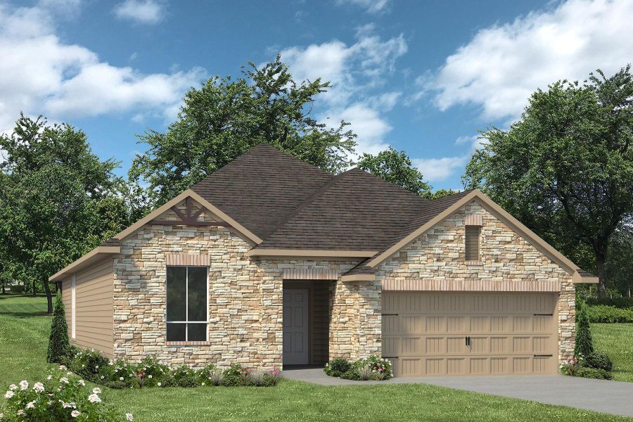 Front exterior of a new home in , Brenham, TX, highlighting curb appeal (Image 1). Front exterior of a new home in , Brenham, TX, highlighting curb appeal (Image 1).