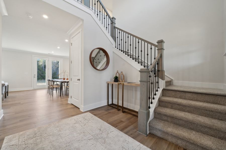 A staircase in a house.