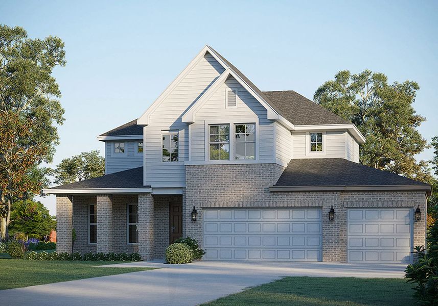 Representative exterior photo of a completed home built from the McKinley 4229 by GFO Home in Enclave At Cele, Pflugerville, TX (Image 3).