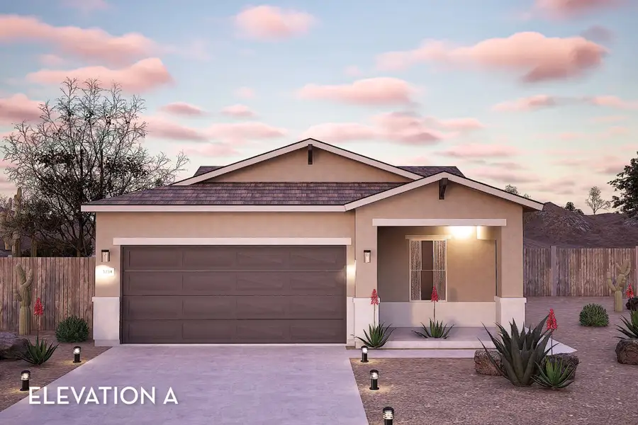 Representative exterior photo of a completed home built from the Nighthawk by CastleRock Communities in Hayden Estates, Buckeye, AZ (Image 1). Representative exterior photo of a completed home built from the Nighthawk by CastleRock Communities in Hayden Estates, Buckeye, AZ (Image 1).