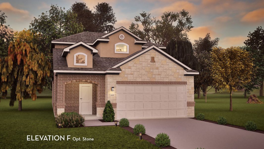 Representative exterior photo of a completed home built from the Mesquite by CastleRock Communities in The Canopies, Splendora, TX (Image 19).