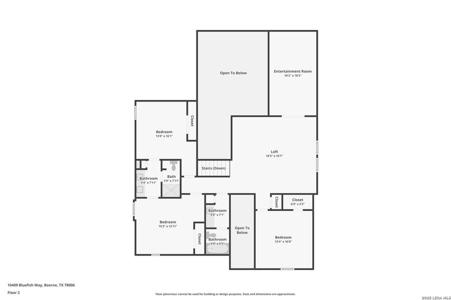 2D floor plan layout of this home in Fox Falls, Boerne, TX (Image 5).