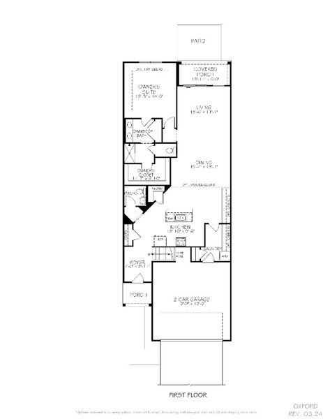 2D floor plan layout of this home in The Courtyards at Oak Grove, Durham, NC (Image 35).
