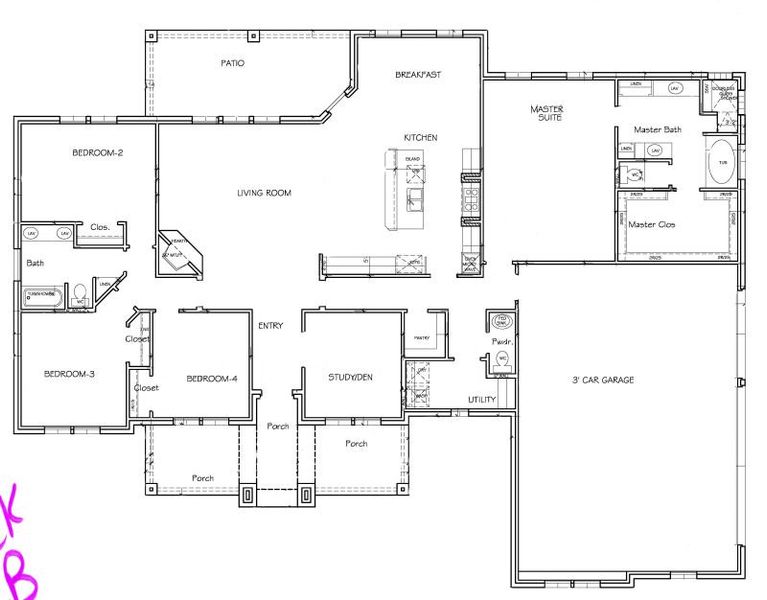 2D floor plan layout of this home in Rocky Top Ranch, Reno, TX (Image 3). 2D floor plan layout of this home in Rocky Top Ranch, Reno, TX (Image 3).