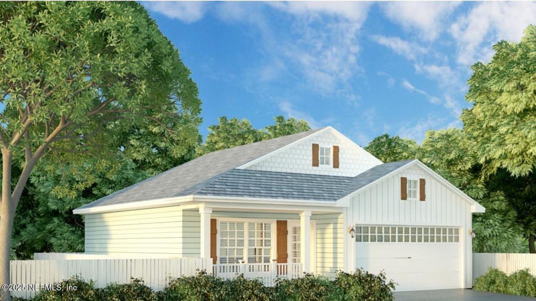 Front exterior of a new home in , Jacksonville, FL, highlighting curb appeal (Image 1).