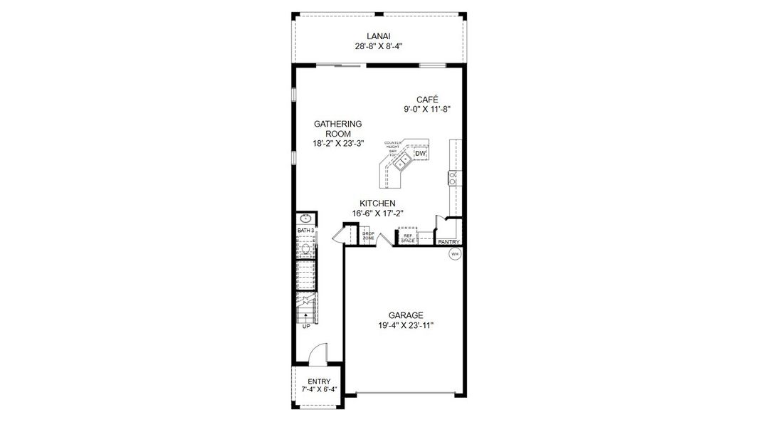 2D floor plan layout for the Wesley II by Highland Homes of Florida in Stonebridge North, Zephyrhills, FL (Image 4).