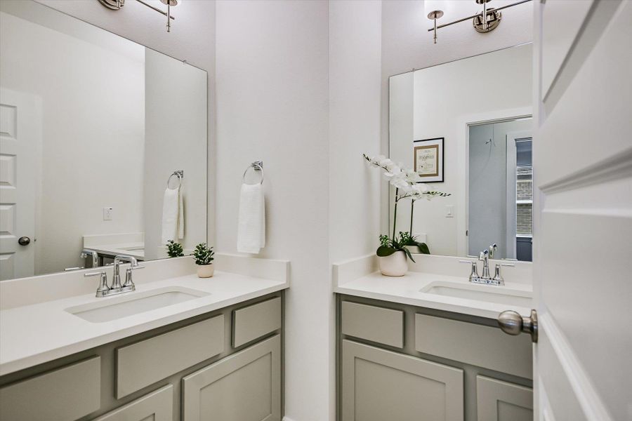 One of two upstairs bathrooms