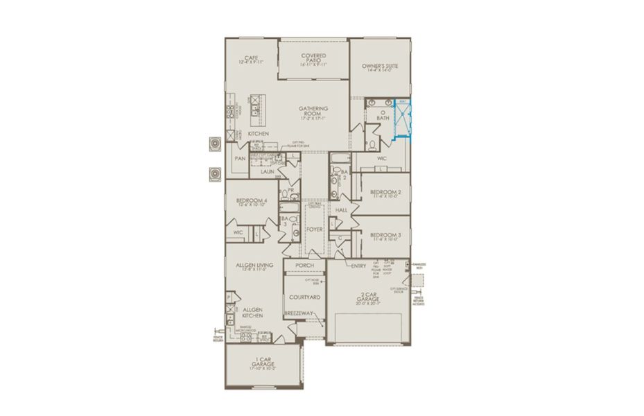 2D floor plan layout of this home in Artisan at Asante, Surprise, AZ (Image 4).