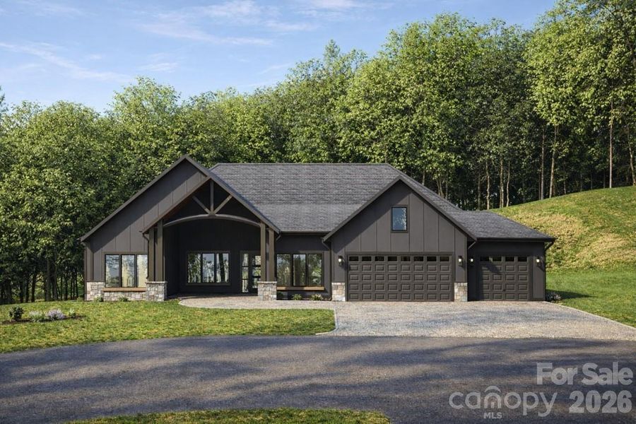 Front exterior of a new home in , Horse Shoe, NC, highlighting curb appeal (Image 14).