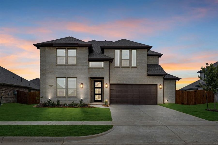Front exterior of a new home in Hampton Park, Glenn Heights, TX, highlighting curb appeal (Image 20).