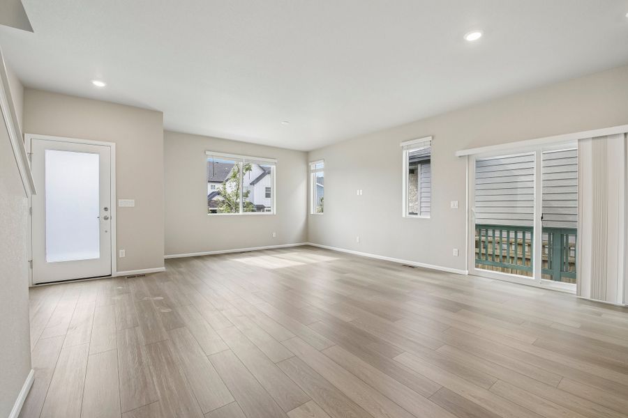 Spacious, unfurnished interior of a new home in Woodrose at Painted Prairie, Aurora (Image 12). Spacious, unfurnished interior of a new home in Woodrose at Painted Prairie, Aurora (Image 12).