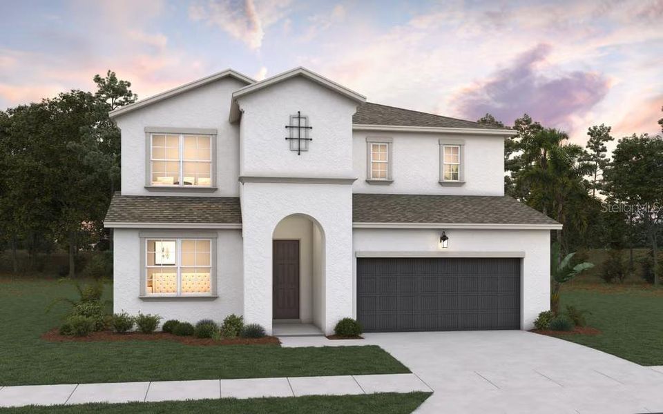 Front exterior of a new home in Seaire, Parrish, FL, highlighting curb appeal (Image 1). Front exterior of a new home in Seaire, Parrish, FL, highlighting curb appeal (Image 1).