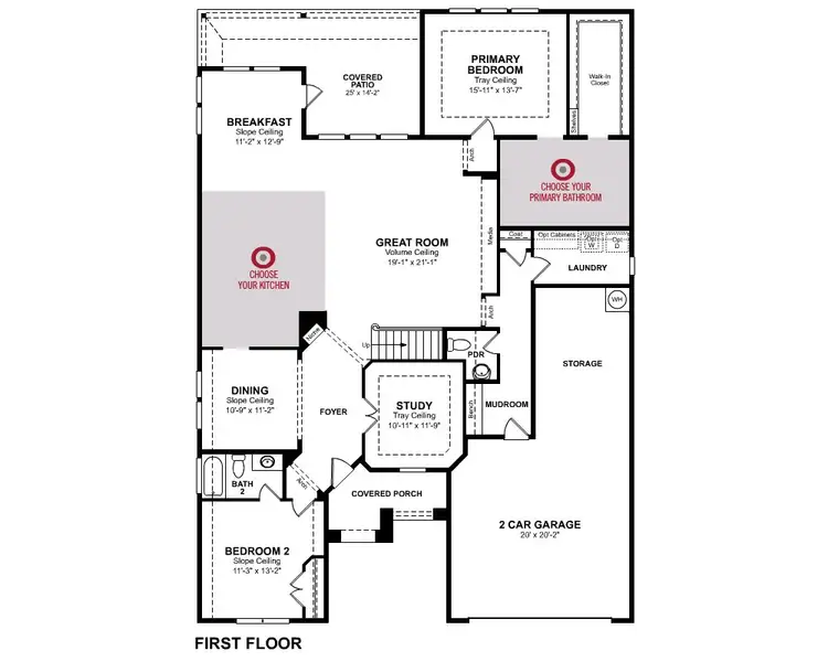 2D floor plan layout of this home in Heath Golf and Yacht Club, Heath, TX (Image 2).