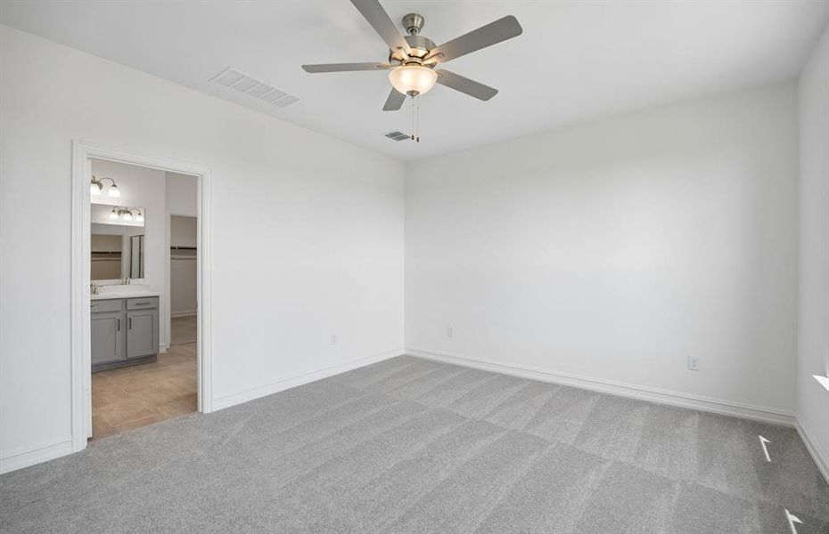 Spacious primary bedroom