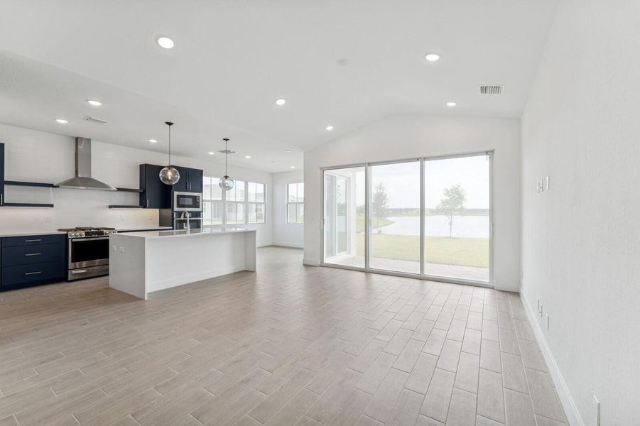 Great Room, Kitchen & Dining Area