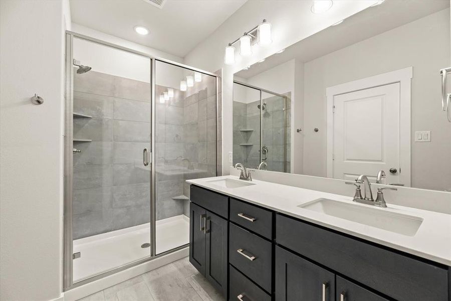 You'll never want to leave the oversized walk in shower in your new owner's bath!