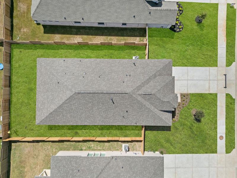 This aerial view of your home shows the amazing view of your lot.