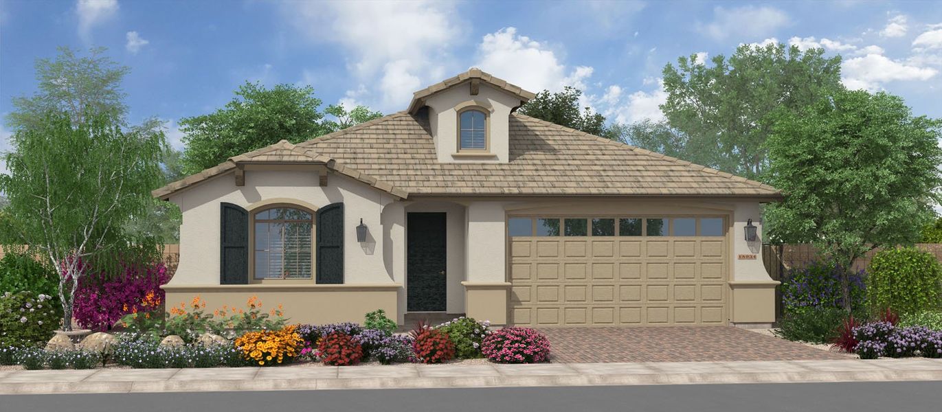 Representative exterior photo of a completed home built from the Del Dotto by Fulton Homes in Silverado at Enclave, Litchfield Park, AZ (Image 5). Representative exterior photo of a completed home built from the Del Dotto by Fulton Homes in Silverado at Enclave, Litchfield Park, AZ (Image 5).