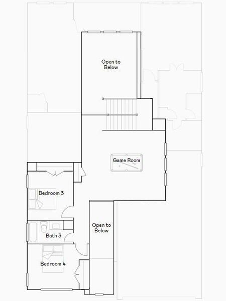 2D floor plan layout of this home in Canterra Creek, Rosharon, TX (Image 4).