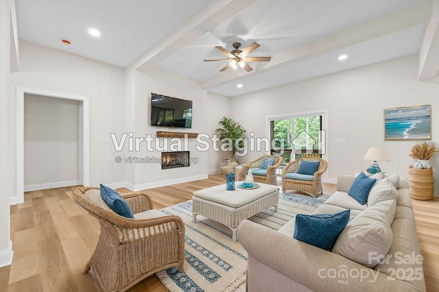 Virtually Staged Family Room