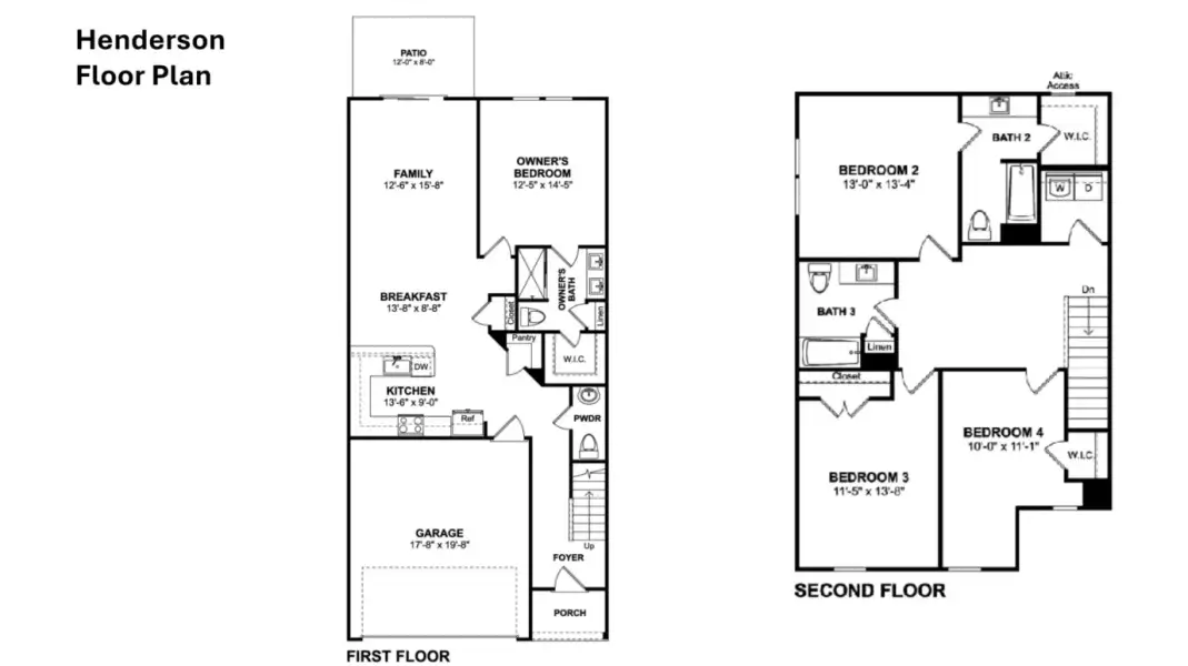 2D floor plan layout of this home in The Falls, Blythewood, SC (Image 5).