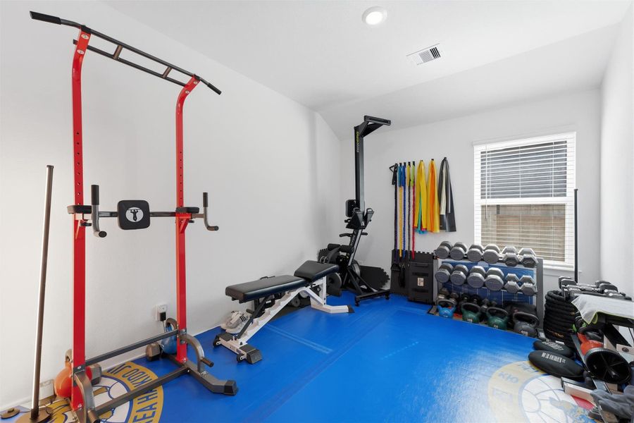 Flex space currently being used for a gym Flex space currently being used for a gym