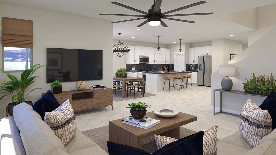 Great Room | Monument | The Villages at North Copper Canyon – Valley Series | New homes in Surprise, Arizona | Landsea Homes