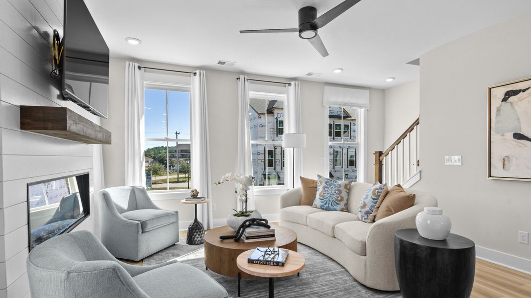 Furnished interior view inside a new home in Park Circle Townhomes, North Charleston (Image 7). Furnished interior view inside a new home in Park Circle Townhomes, North Charleston (Image 7).