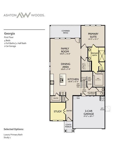 2D floor plan layout of this home in The Colony, Bastrop, TX (Image 4).