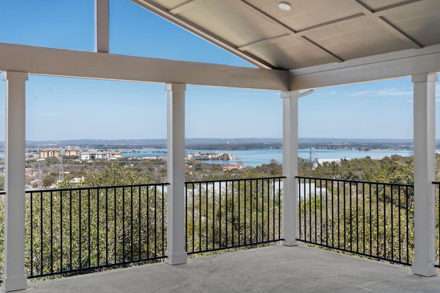 Breathtaking views of Lake LBJ from upper patio