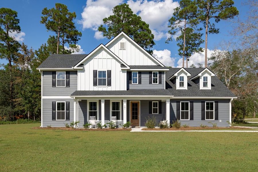 Representative exterior photo of a completed home built from the The Wilmington by Smith Family Homes in Camden Crossing, Savannah, GA (Image 27). Representative exterior photo of a completed home built from the The Wilmington by Smith Family Homes in Camden Crossing, Savannah, GA (Image 27).