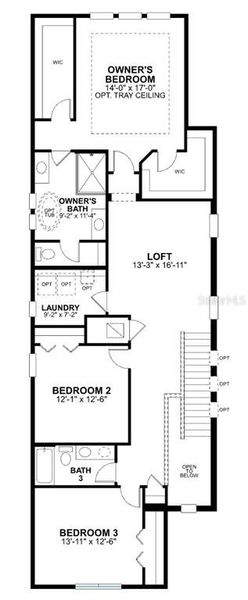 2D floor plan layout of this home in Lake Star at Ovation, Winter Garden, FL (Image 4).