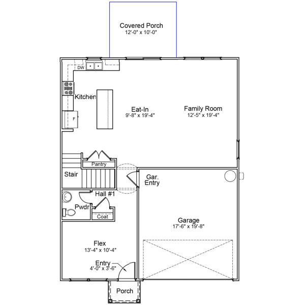 2D floor plan layout of this home in Bluefield, Lexington, SC (Image 2).
