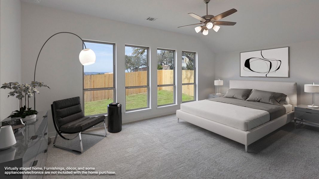 Representative furnished interior of a home built from the 2776W by Perry Homes in Lariat 60', Liberty Hill (Image 5). Representative furnished interior of a home built from the 2776W by Perry Homes in Lariat 60', Liberty Hill (Image 5).