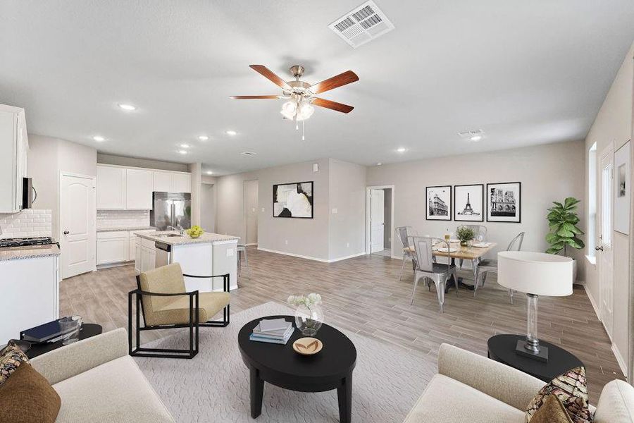 Furnished interior view inside a new home in Granger Pines, Conroe (Image 6). Furnished interior view inside a new home in Granger Pines, Conroe (Image 6).