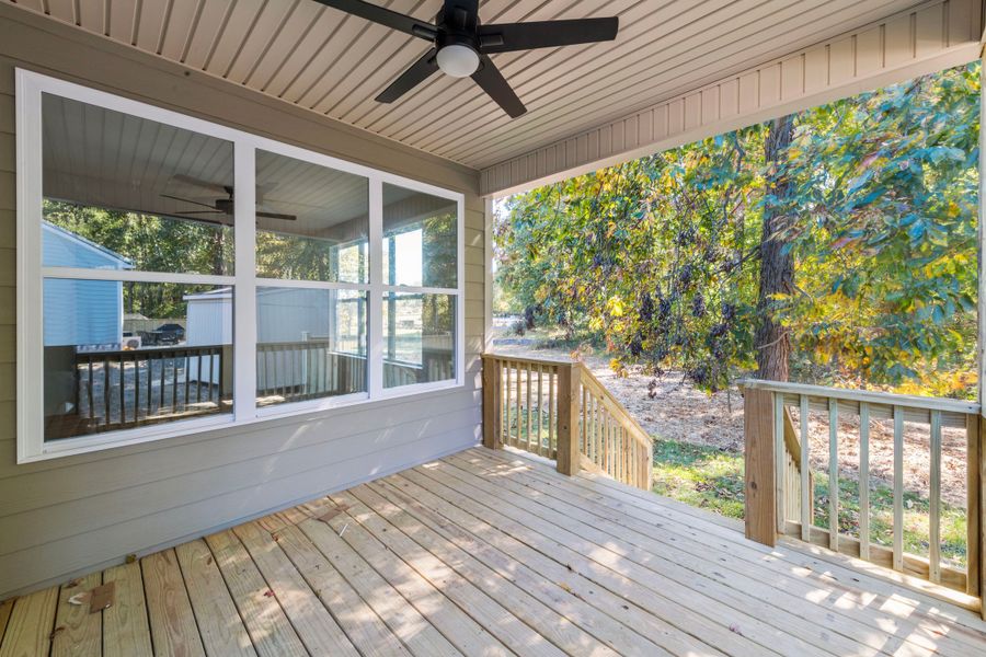 Exterior details and patio area of a home in Cambria, White House (Image 3).