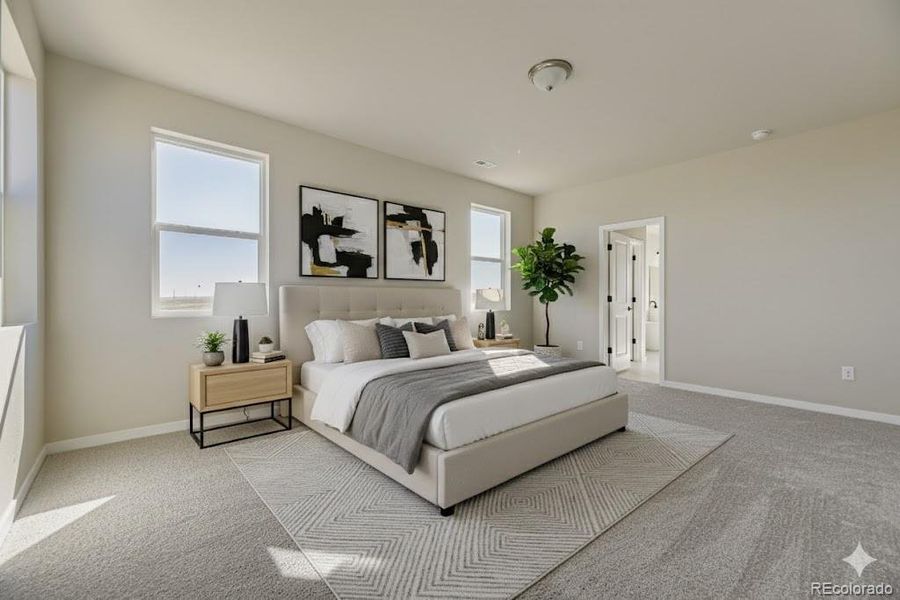 Conifer - 2nd Floor Primary Bedroom - Virtually staged photo Conifer - 2nd Floor Primary Bedroom - Virtually staged photo