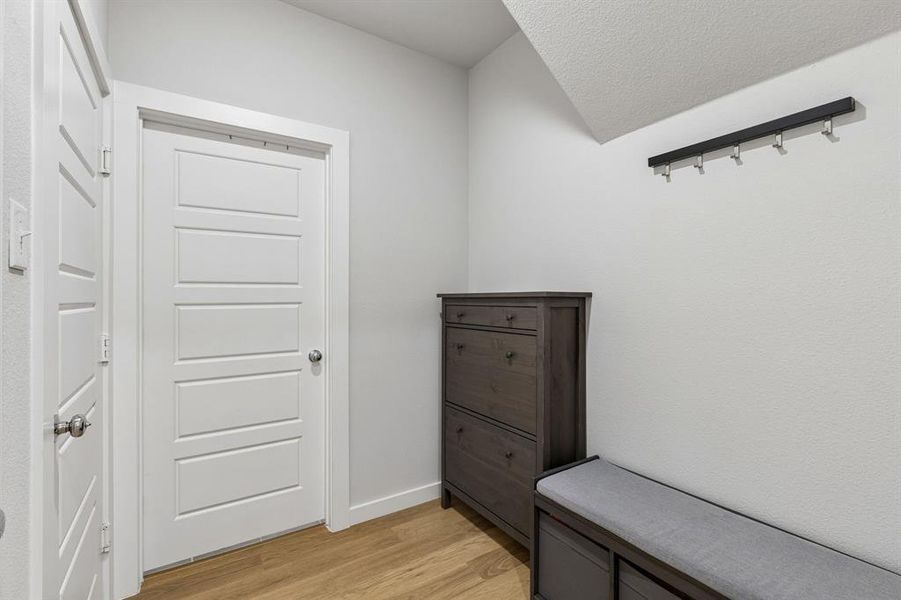 Garage entry on left; Facing door leading to laundry room Garage entry on left; Facing door leading to laundry room