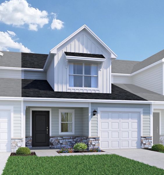 Representative exterior photo of a completed home built from the Harper by Veranda Homes in The Abbey at Trolley Run Station, Aiken, SC (Image 4).