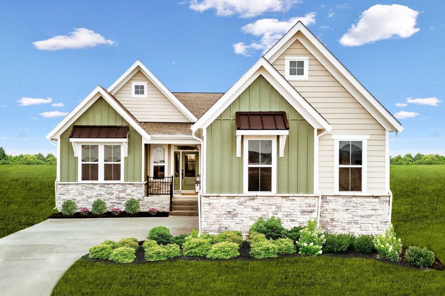 Representative exterior photo of a completed home built from the Morgan by Fischer Homes in Laurel Farms, Dallas, GA (Image 1).