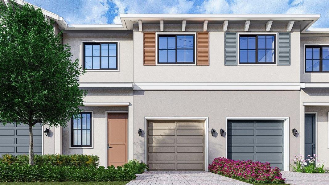 Representative exterior photo of a completed home built from the Topaz by D.R. Horton in Juniper Cove, Homestead, FL (Image 5).