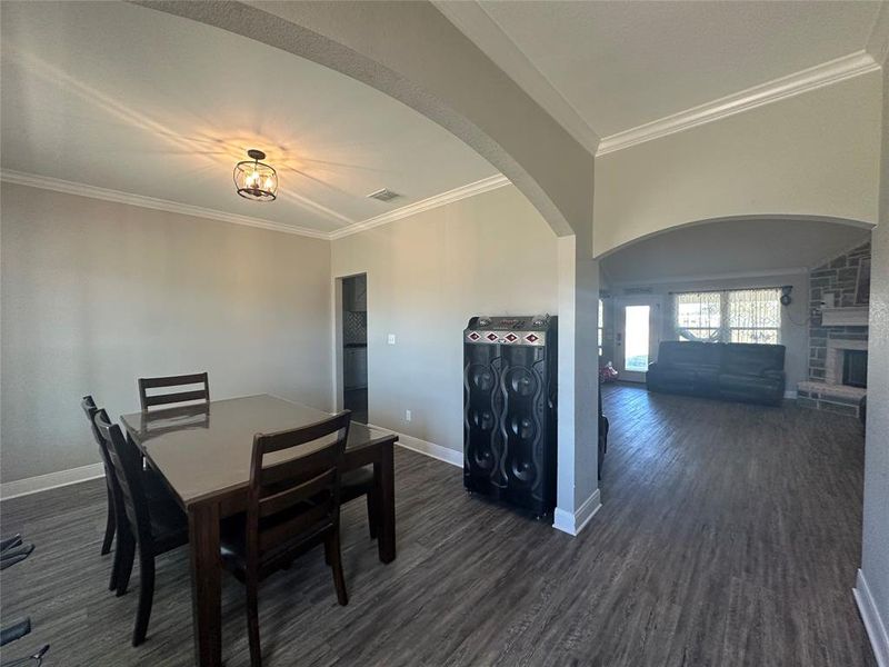 Entryway, Dining, Living