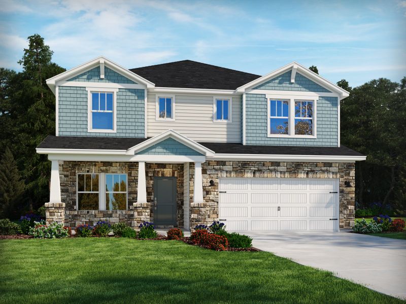 Representative exterior photo of a completed home built from the Johnson by Meritage Homes in Clear Pond - The Coastline Series, Myrtle Beach, SC (Image 17).